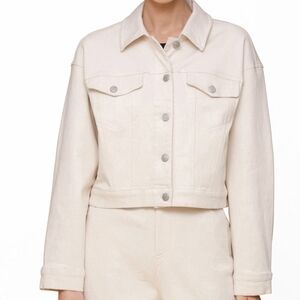 Avec Les Filles Women's Heart Inset Trucker Denim Jacket